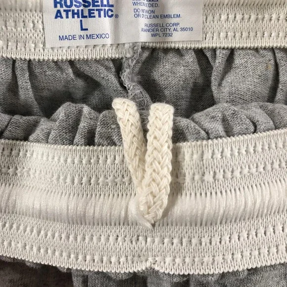 Russell Athletic Shorts Mens Large Gray Jersey Elastic Waist Drawstring Gym - Picture 2 of 11